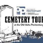 Graphic of Cemetery Tours poster with Old Idaho Penitentiary logo.