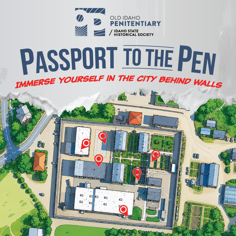 Passport to the Pen event logo with site map artwork.