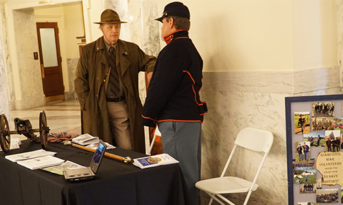 Men Dressed up in Historic Outfits at Idaho Day 2018 in the Capitol Building